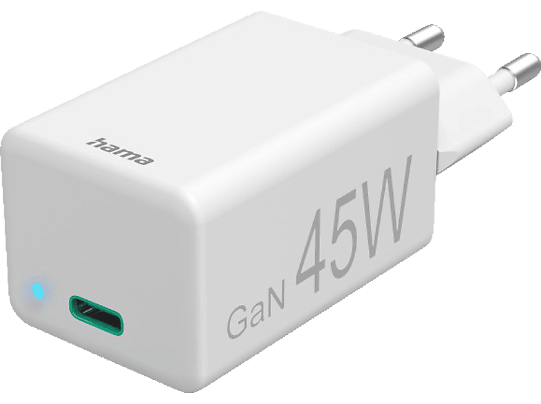 HAMA USB-C, PD / Qualcomm® GaN Mini-Ladegerät Universal 45 Watt, Weiß