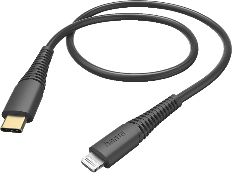 HAMA Lightning auf USB-C, Ladekabel, 1,5 m, Schwarz