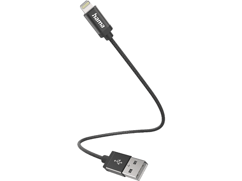 HAMA Lightning auf USB-A, Ladekabel, 0,2 m, Schwarz