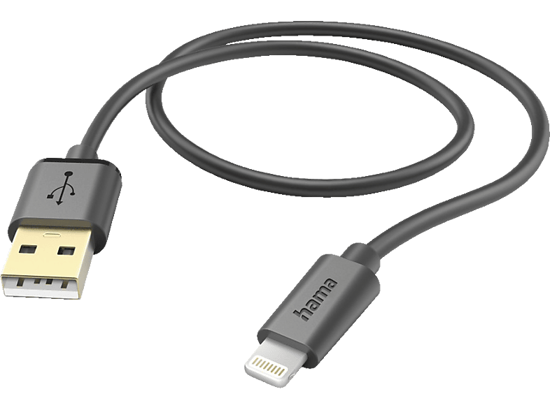 HAMA USB-A auf Lightning, Ladekabel, 1,5 m, Schwarz
