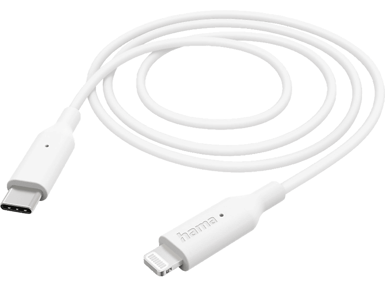 HAMA Lightning auf USB-C, Ladekabel, 1 m, Weiß