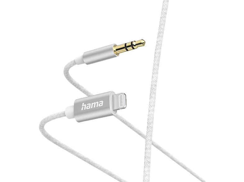 HAMA Lightning auf 3.5 mm Klinke, Audio Kabel, 1 m, Weiß