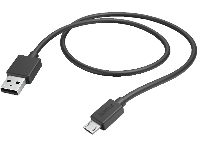 HAMA Micro-USB auf USB-A, Ladekabel, 1 m, Schwarz