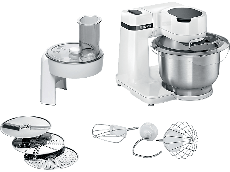 BOSCH MUMS2EW01 Küchenmaschine White (Rührschüsselkapazität: 3,8 l, 700 Watt)