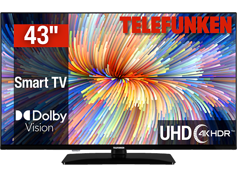 TELEFUNKEN D43U750R1CW DLED TV (Flat, 43 Zoll / 108 cm, UHD 4K, SMART TV)