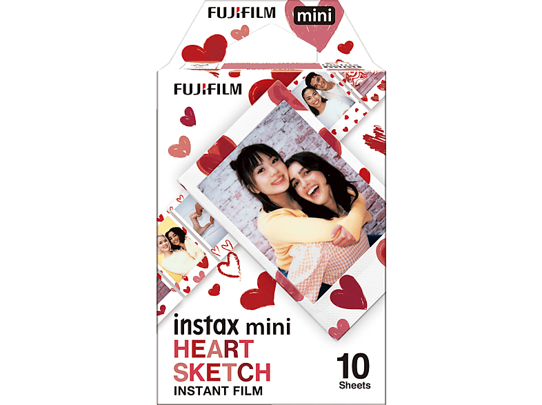 FUJIFILM INSTAX mini Film Heart Sketch Sofortbildfilm