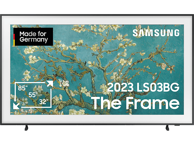 SAMSUNG GQ65LS03BGU The Frame QLED TV (Flat, 65 Zoll / 163 cm, UHD 4K, SMART TV, Tizen)