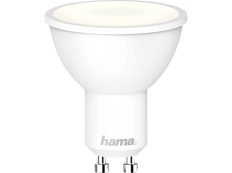 HAMA App und Sprachsteuerbare GU10 WLAN-LED - Lampe Warmweiß bis Tageslicht