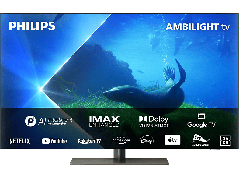 PHILIPS 65OLED808/12 4K OLED Ambilight TV (Flat, 65 Zoll / 164 cm, 4K, SMART TV, Ambilight, GoogleTV)
