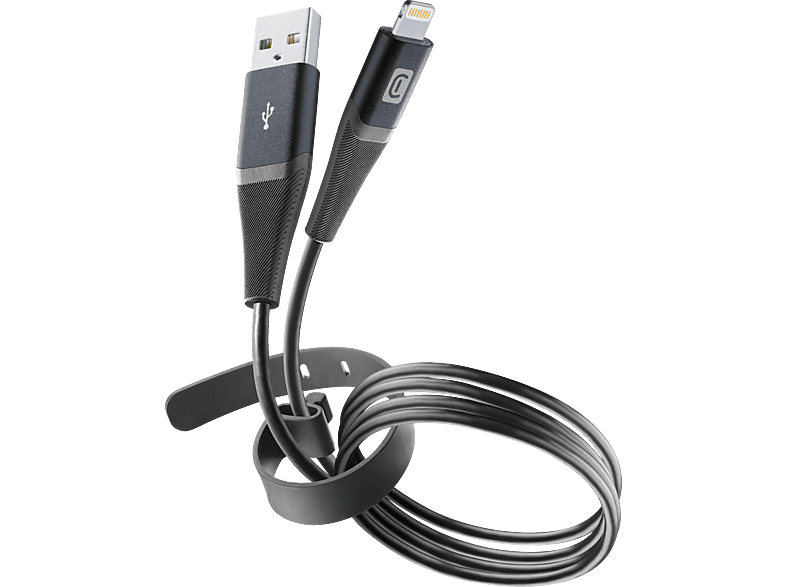 CELLULAR LINE Pro + Cable Lightning auf USB, Ladekabel, 1,2 m, Schwarz