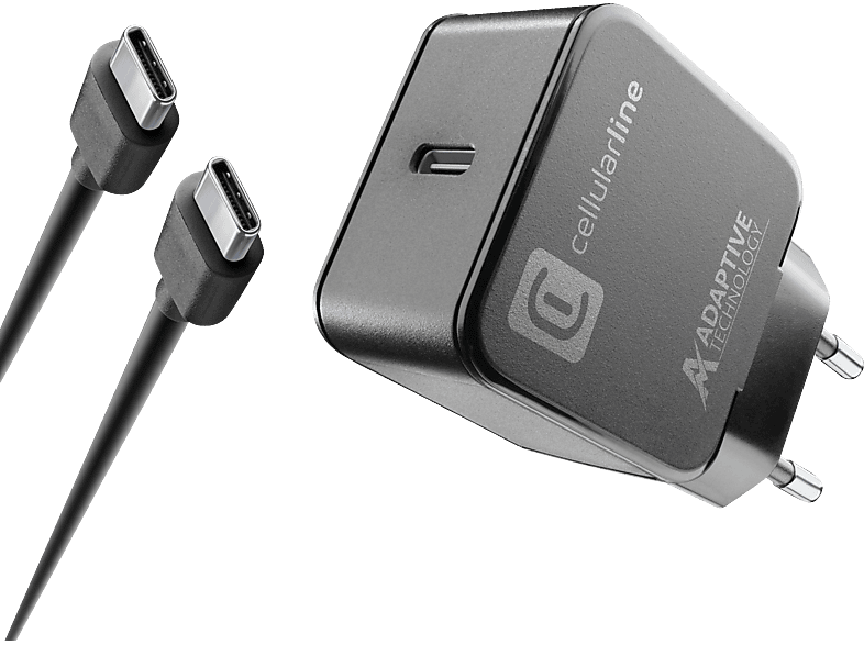 CELLULAR LINE USB-C Charger Kit Ladegerät Samsung 15 W, Schwarz