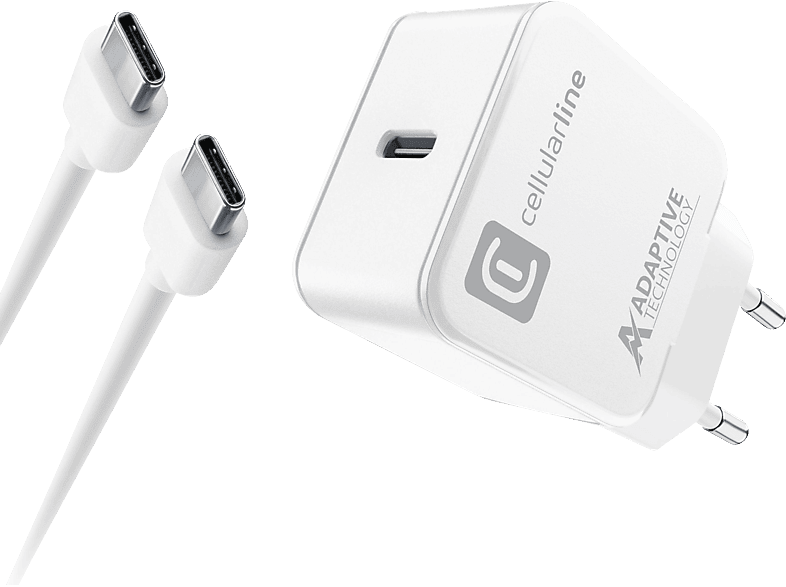 CELLULAR LINE USB-C-Auflade-Kit Ladegerät Samsung 15 W, Weiß