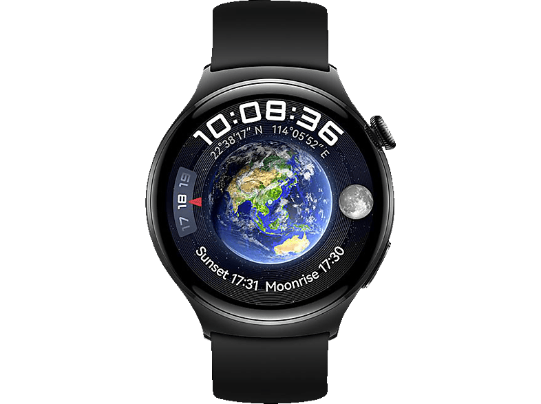 HUAWEI Watch 4 Active LTE 46mm Smartwatch Edelstahl Gehäuse, Fluoroelastomer Armband, Schwarz