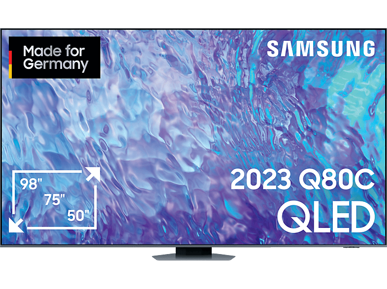 SAMSUNG GQ98Q80CAT QLED TV (Flat, 98 Zoll / 247 cm, UHD 4K, SMART TV, Tizen)