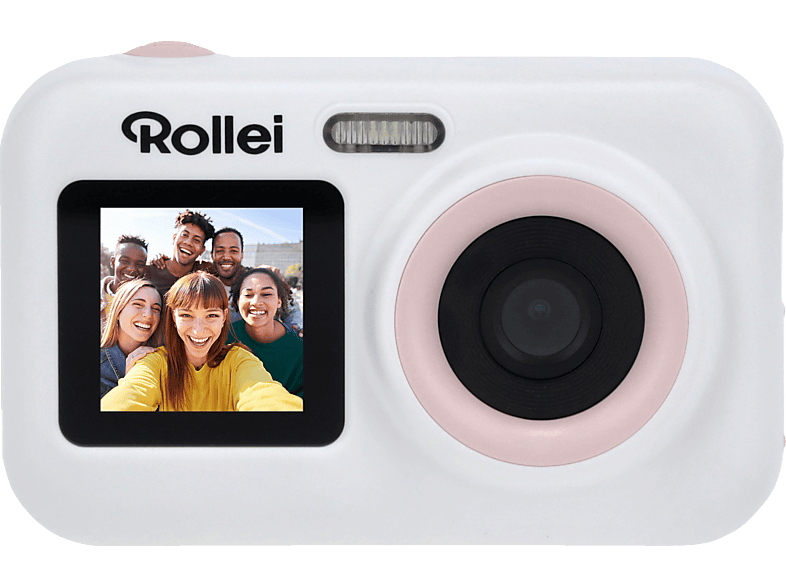 ROLLEI Sportsline Fun Digitale Kompaktkamera Weiß, 2.4-Zoll-Display an der Rückseite, 1.3-Zoll-Selfie-Display Frontseite