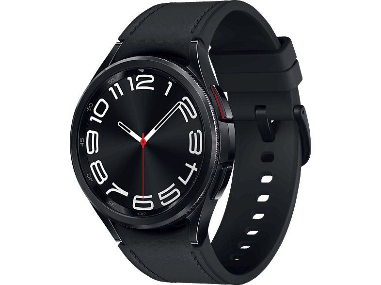 SAMSUNG Galaxy Watch 6 Classic 43 mm Smartwatch Kunstleder, S/M, Black