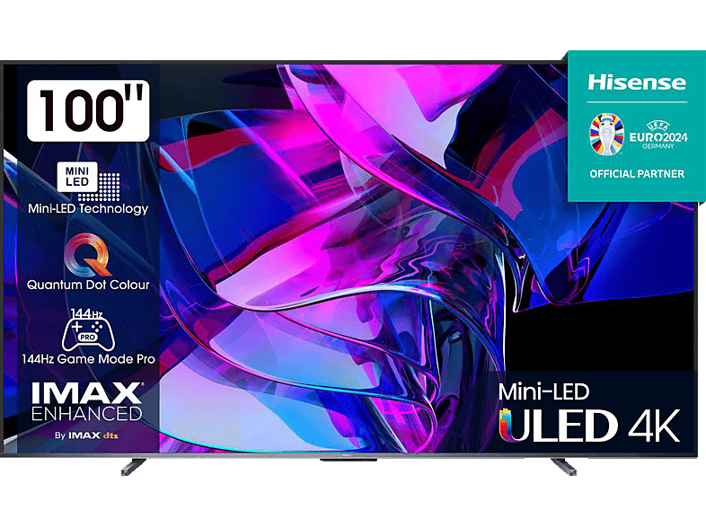 HISENSE 100U7KQ Mini LED TV (Flat, 100 Zoll / 253 cm, UHD 4K, SMART TV)