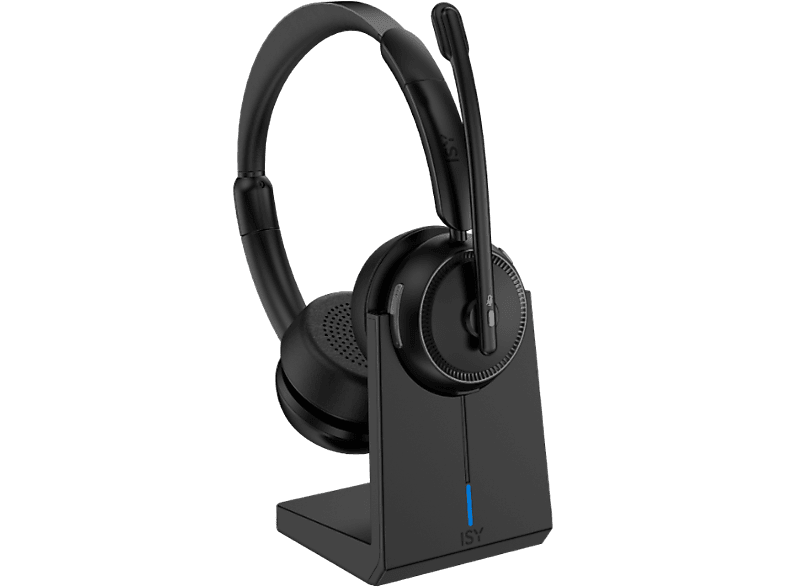ISY IHS-8200 Bluetooth Headset mit Dockingstation, Over-ear Schwarz