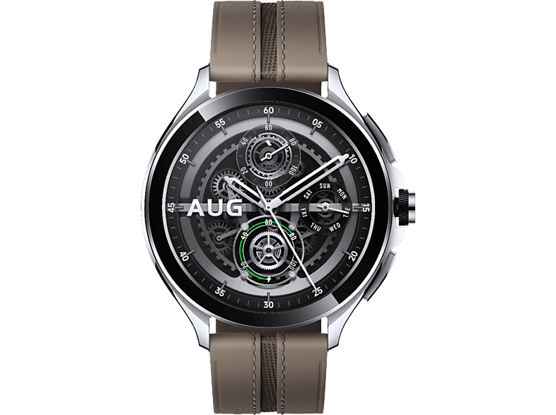 XIAOMI Watch 2 Pro, LTE Smartwatch Aluminium Fluorkautschuk/Leder, 22 mm, Silver