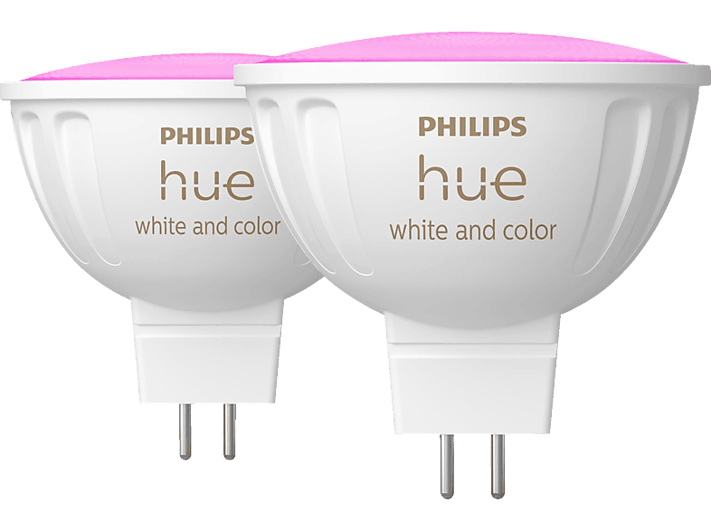 PHILIPS Hue White & Col. Amb. MR16 Doppelpack Smarte Glühbirne RGB