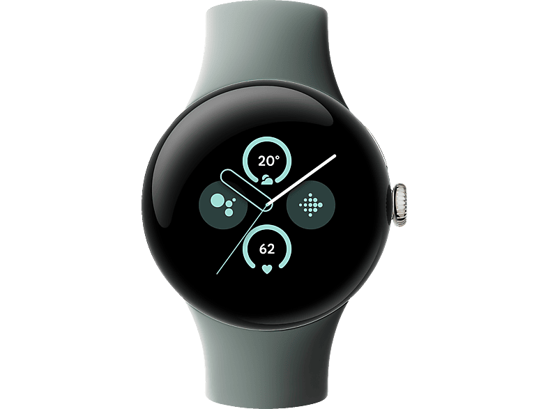 GOOGLE Pixel Watch 2 (LTE) Smartwatch Aluminium Fluorelastomer, 130–175 mm, 165–210 Champagne Gold/Hazel