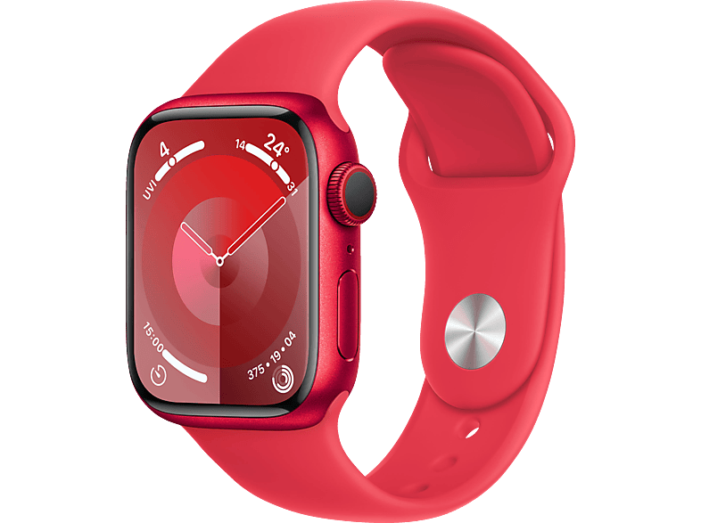 APPLE Watch Series 9 GPS + Cellular 41 mm Smartwatch Aluminium Fluorelastomer, 130 - 180 mm, (PRODUCT) RED