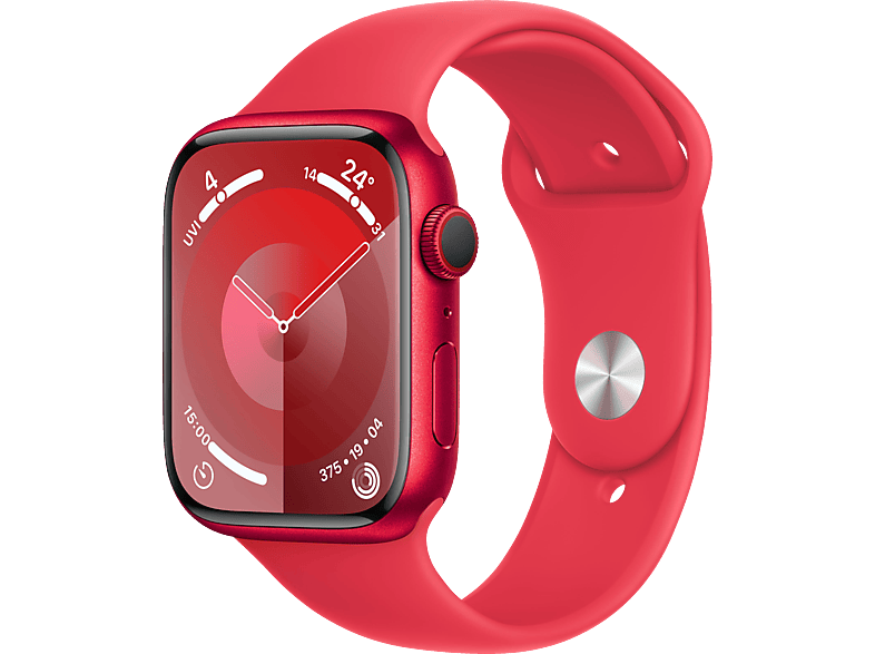 APPLE Watch Series 9 GPS + Cellular 45 mm Smartwatch Aluminium Fluorelastomer, 130 - 180 mm, (PRODUCT) RED