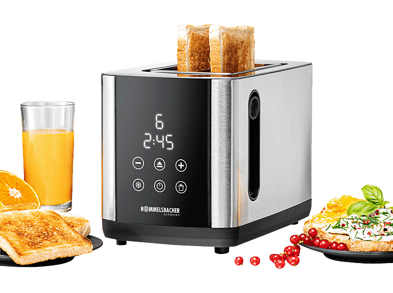 ROMMELSBACHER TO 850 Toaster Edelstahl/Schwarz (800 Watt, Schlitze: 2)