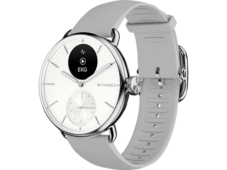 WITHINGS ScanWatch 2 Smartwatch Edelstahl Armbandmaterial: Edelstahl, Kautschuk, 38 mm, Weiß