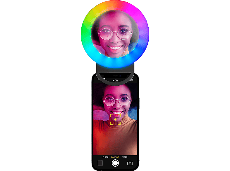 CELLULAR LINE Selfie Ring Pocket Multicolor - Universal Ringlicht Schwarz