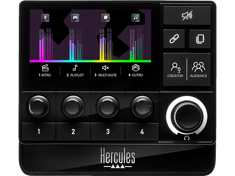 HERCULES Stream 200 XLR Audio Controller, Schwarz