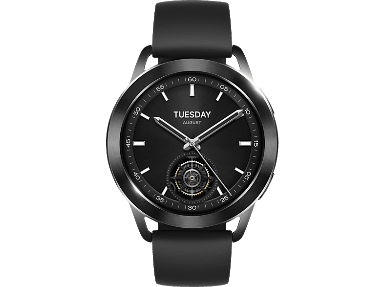 XIAOMI Watch S3 Smartwatch Edelstahl Fluorkautschuk, 20 mm, Black