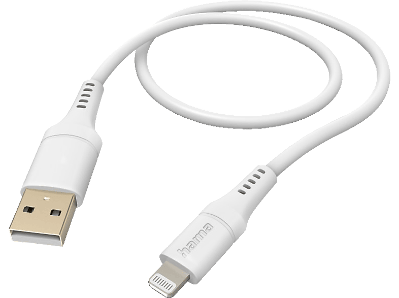 HAMA Flexible USB-A Lightning, Ladekabel, 1,5 m, Weiß
