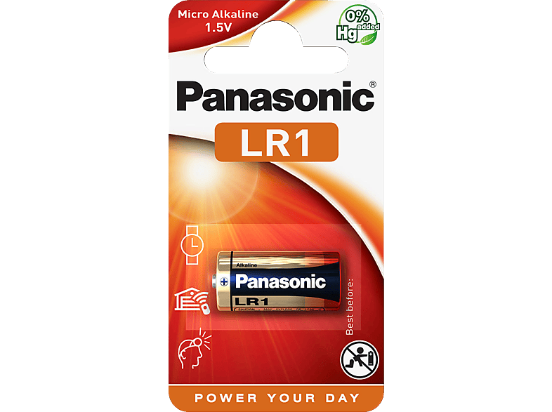 PANASONIC 00290098 LR1EP/1BE LR1 Batterie, Alkaline, 1.5 Volt, 900 mAh